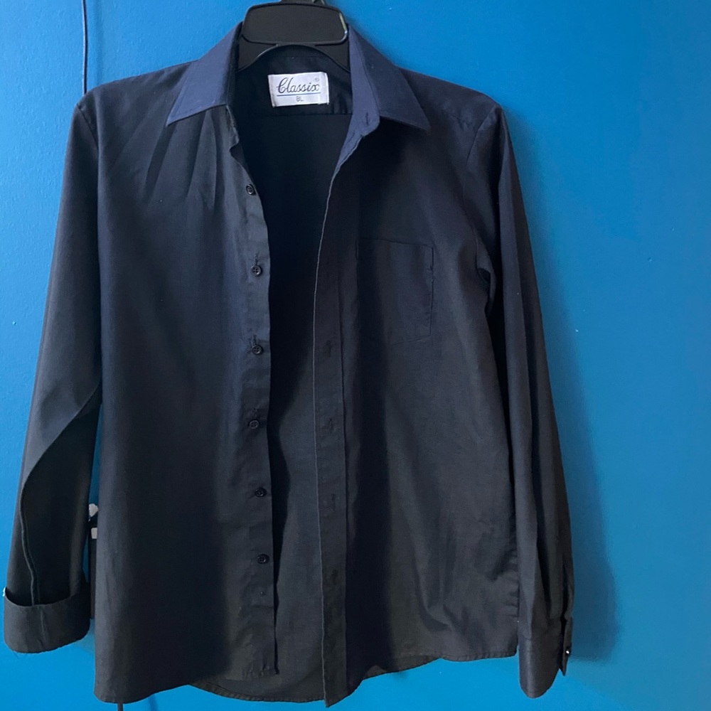 black button down shirt